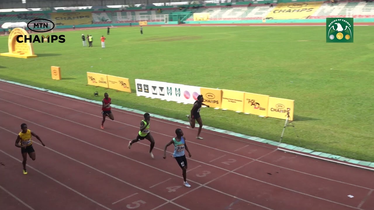 John Caleb wins Junior Men 100m Final