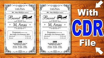 Corel Draw tutorial | How to make wedding card in urdu/ Hindi 2018