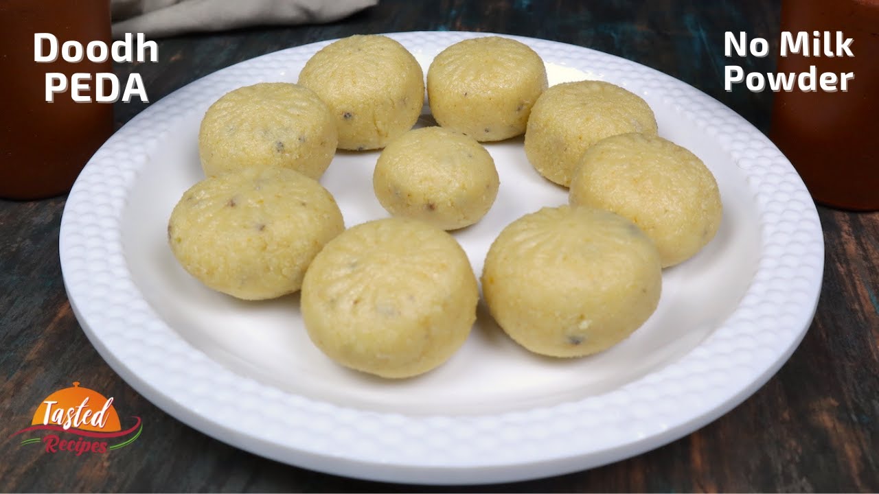 3 Ingredients Milk Peda Recipe | Doodh Peda | No Cream, No Khoya, No Milk Powder, No Condensed Milk | Tasted Recipes