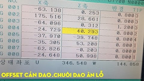 |41| Tiện CNC offset  cán dao,chuôi dao,ăn lỗ,khi thay ( công việc của người đứng máy )