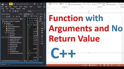Function with Arguments and No Return Value - C++ Programming