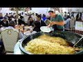 A large and delicious pilaf which was prepared for a wedding ceremony in the national style