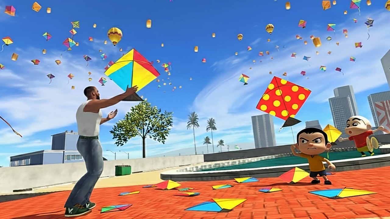 Franklin Celebrate Makar Sankranti With Shinchan & Motu Patlu - indian bikes driving 3d game
