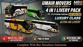NEW 4 HD LIVERY BUSSID UMAIR MOVERS | LIVERY PACK 4 IN 1 BUS SIMULATOR INDONESIA JB5 SKIN screenshot 2