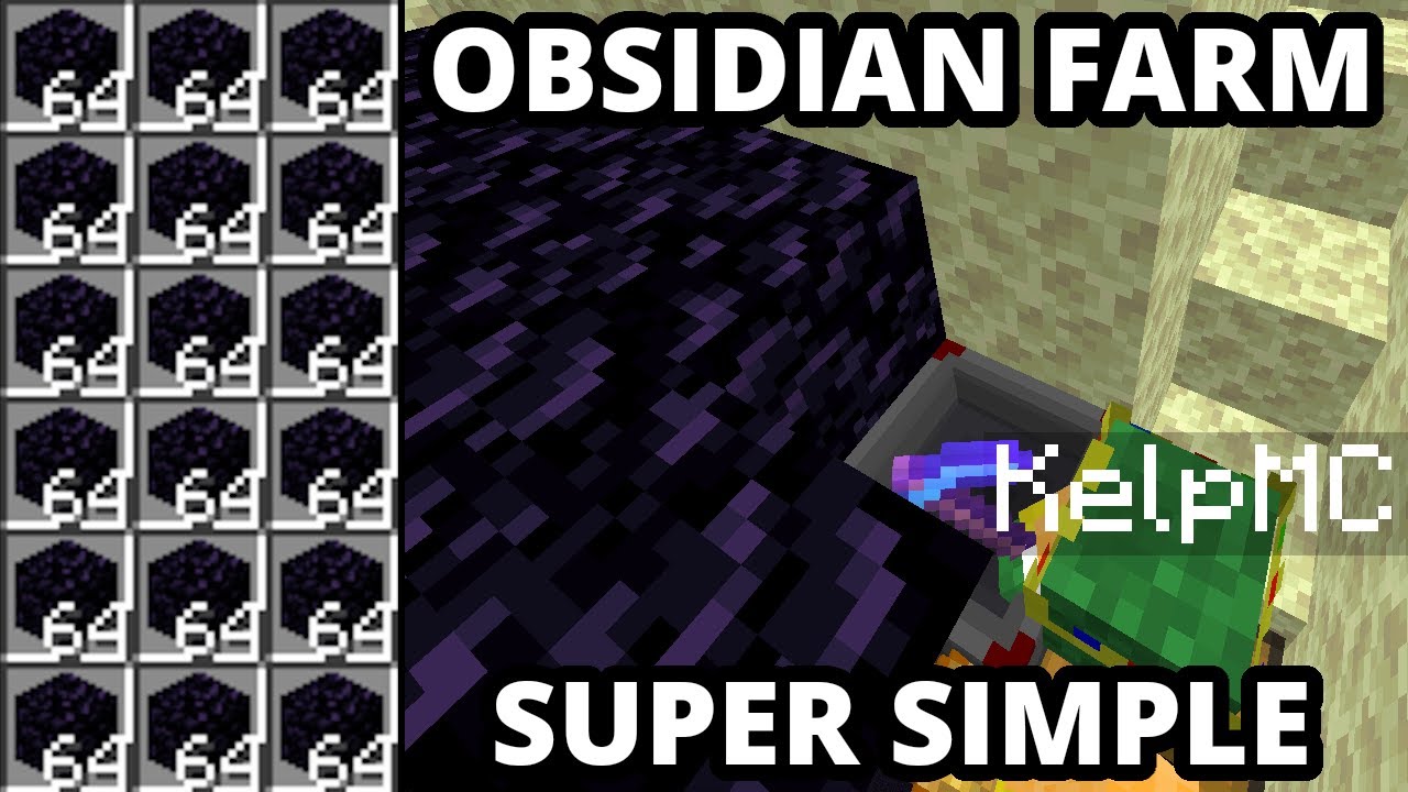 SIMPLE OBSIDIAN FARM 1.20 - 1,700+ OBSIDIAN /H - NO WITHER - Minecraft