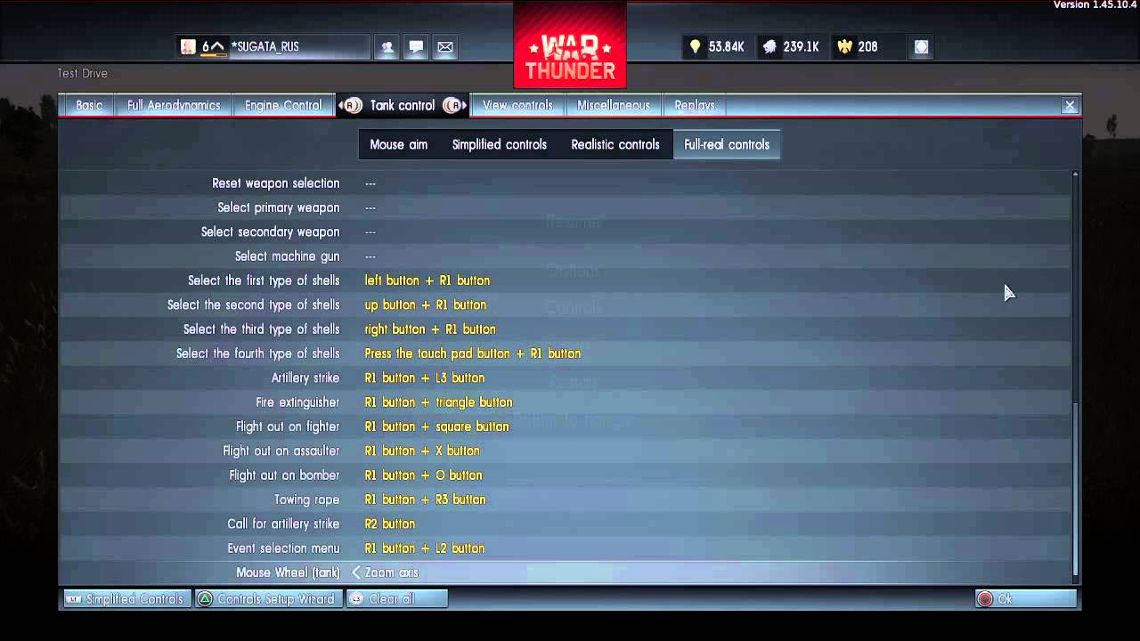War Thunder BUG - Full Real controls, no turn in place!