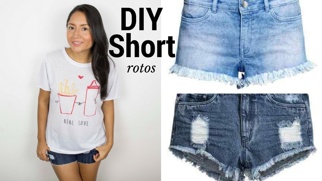 DIY: Como hacer Shorts Rotos (Ripped Shorts) | Quicha Rocio - YouTube