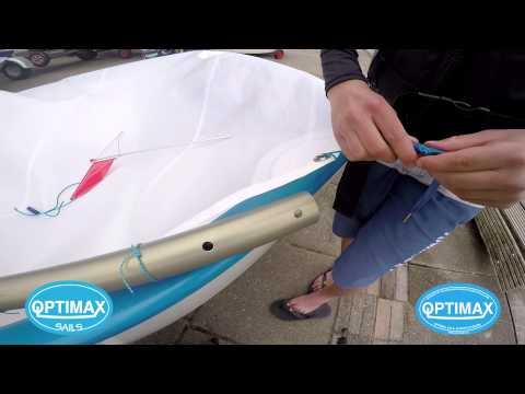 How to rig an Optimist #2 Top pins (Top preventer, Pennant Holders ) & windindicator, (OPTIMAX)