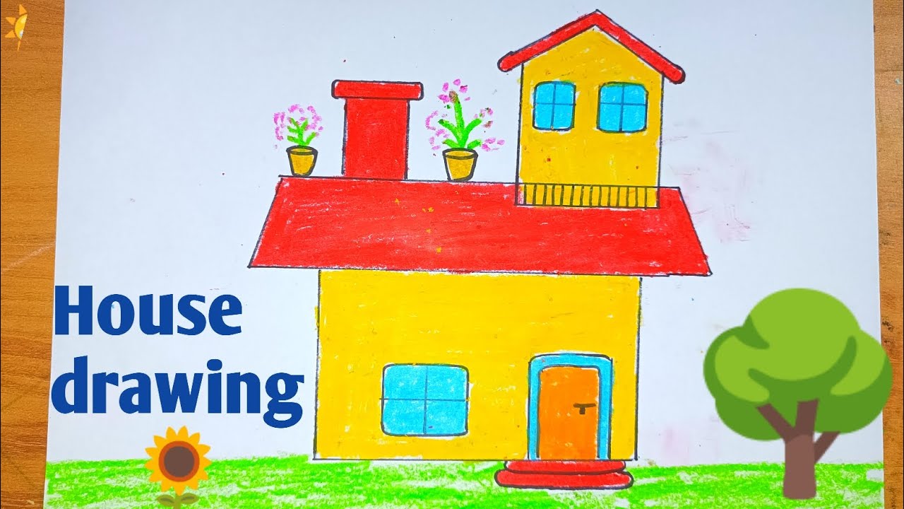 How to draw a house/ house drawing YouTube