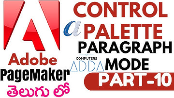 Adobe Page maker in Telugu 10 (Control Palette -Paragraph Modes) (www.computersadda.com)