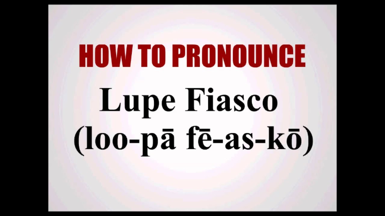 How To Pronounce Lupe Fiasco Youtube