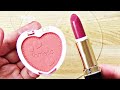 Satisfying Slime Coloring with Makeup! Mixing Heart Cheek & Metallic Lipstick into Clear Slime!