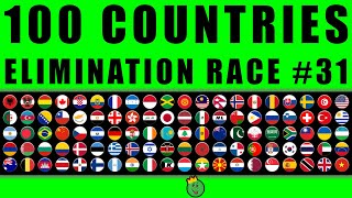 100 Countries Elimination Marble Race in Algodoo #31 \ Marble Race King