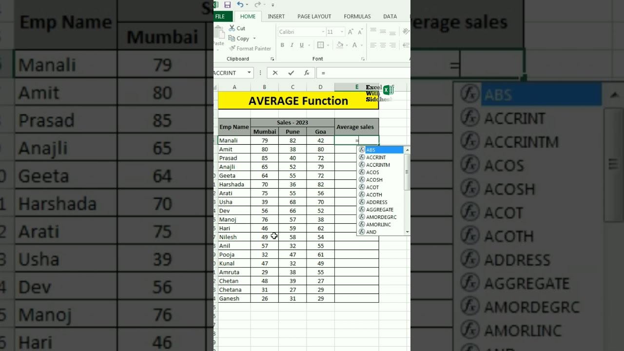 How To Use AVERAGE Function In Excel Excel Tips And Tricks excel How To Use AVERAGE Function In Excel Excel Tips And Tricks excel