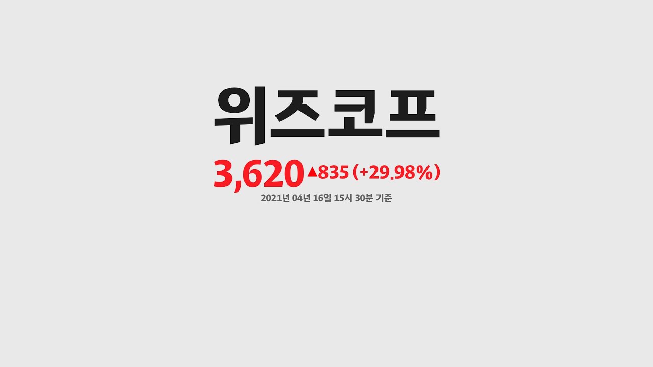 위즈코프 주가분석038620 2021년 04월 16일기준 - YouTube