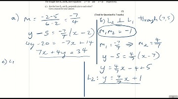 Pearson-Edexcel GCSE to A-level Transition Straight Line Graphs Exam Questions Q8