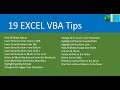 19 Excel VBA Tips