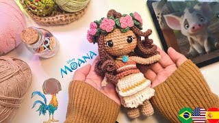 Moana Amigurumi Crochet Tutorial🌺/Part 2/2 Clothing and Hair | Subtitles Spa/Eng/Portuguese Moana Amigurumi Crochet Tutorial🌺/Part 2/2 Clothing and Hair | Subtitles Spa/Eng/Portuguese