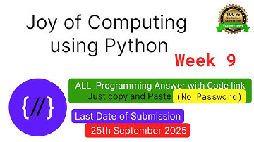 NPTEL The Joy of Computing using python week 9 all 3 programming assignment answer with link of code