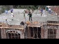 Construction Of Reinforced Concrete Roof Using Ready Mixed Concrete | Construction Mixer