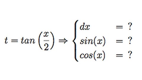 t = tan(x/2)  (Weierstrass substitution)