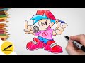 FNF drawing - How to draw Friday Night Funkin game character step by step