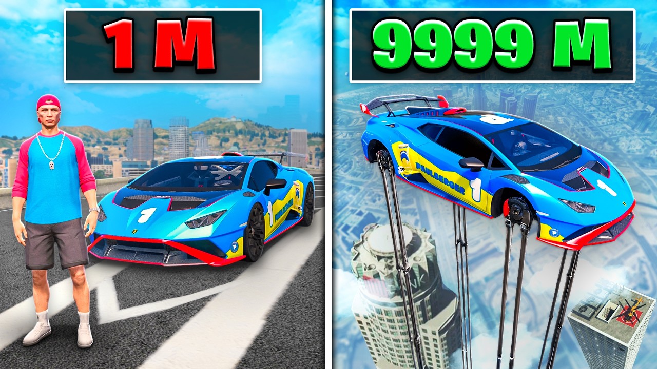 Jede Minute +1 METER HÖHERES Auto in GTA 5!