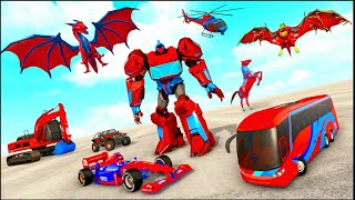 Multi Robot Car: Flying Bat | Dragon | Horse | Bus | Jeep | android gameplay screenshot 5