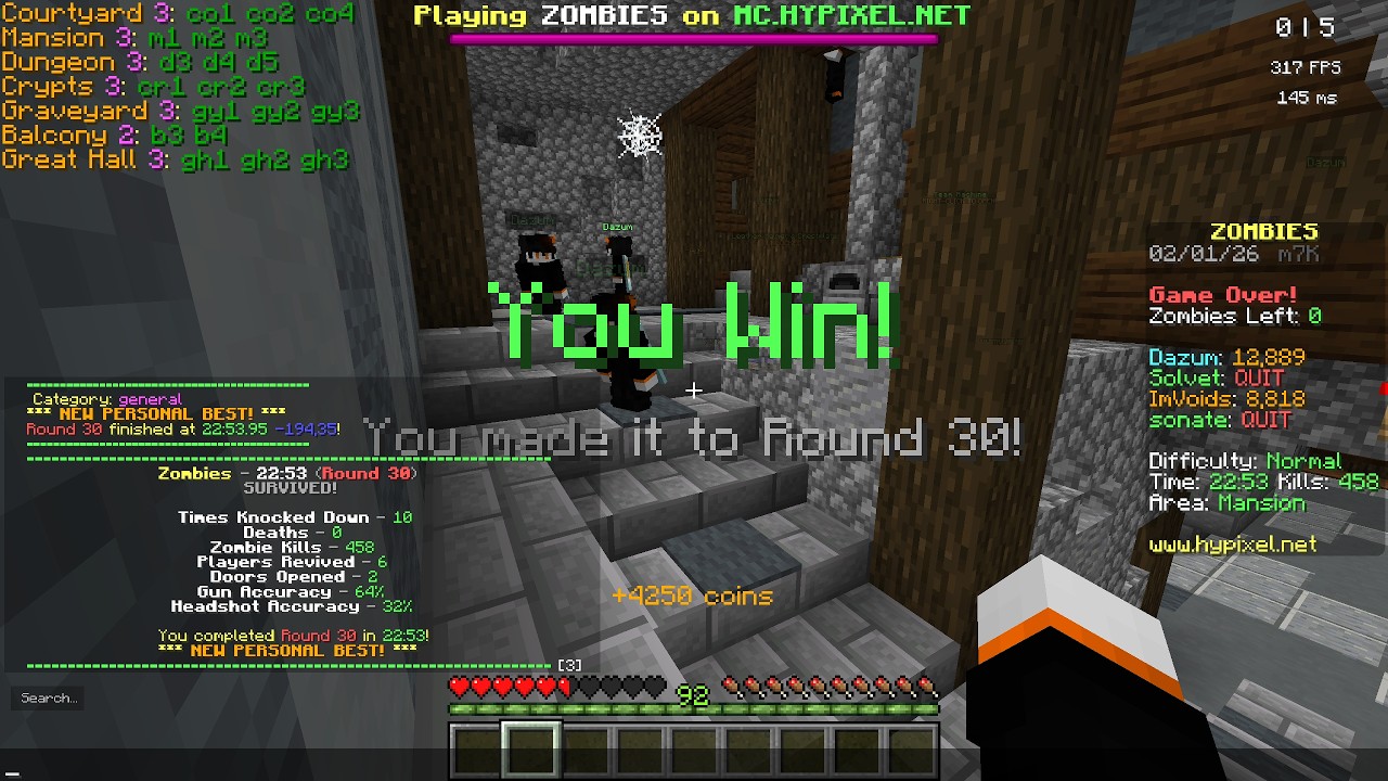 Hypixel  Zombies: Bad Blood Duo Speed Run (