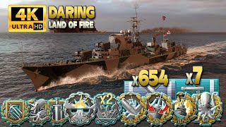 Destroyer Daring: Exciting game on map Land of Fire - World of Warships