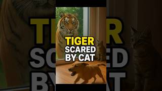 When the Tiger Got Scared of a Cat! #TigerVsCat #FunnyAnimals #AnimalMoments #TigerScared #CatPower