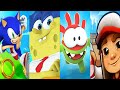 Sonic Dash Vs SpongeBob Sponge On The Run Vs Om Nom Run Vs Subway Surfers Gameplay Sonic Dash Vs SpongeBob Sponge On The Run Vs Om Nom Run Vs Subway Surfers Gameplay