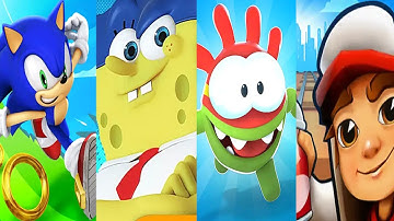 Sonic Dash vs SpongeBob: Sponge on the Run vs Om Nom: Run vs Subway Surfers Gameplay