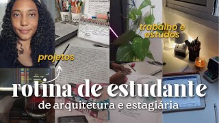 ROTINA DE ESTUDANTE 🌷| trabalho, estudos, planejamento e projetos