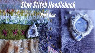 I'm Stitching a New Needle Book and Attaching Beach Pottery