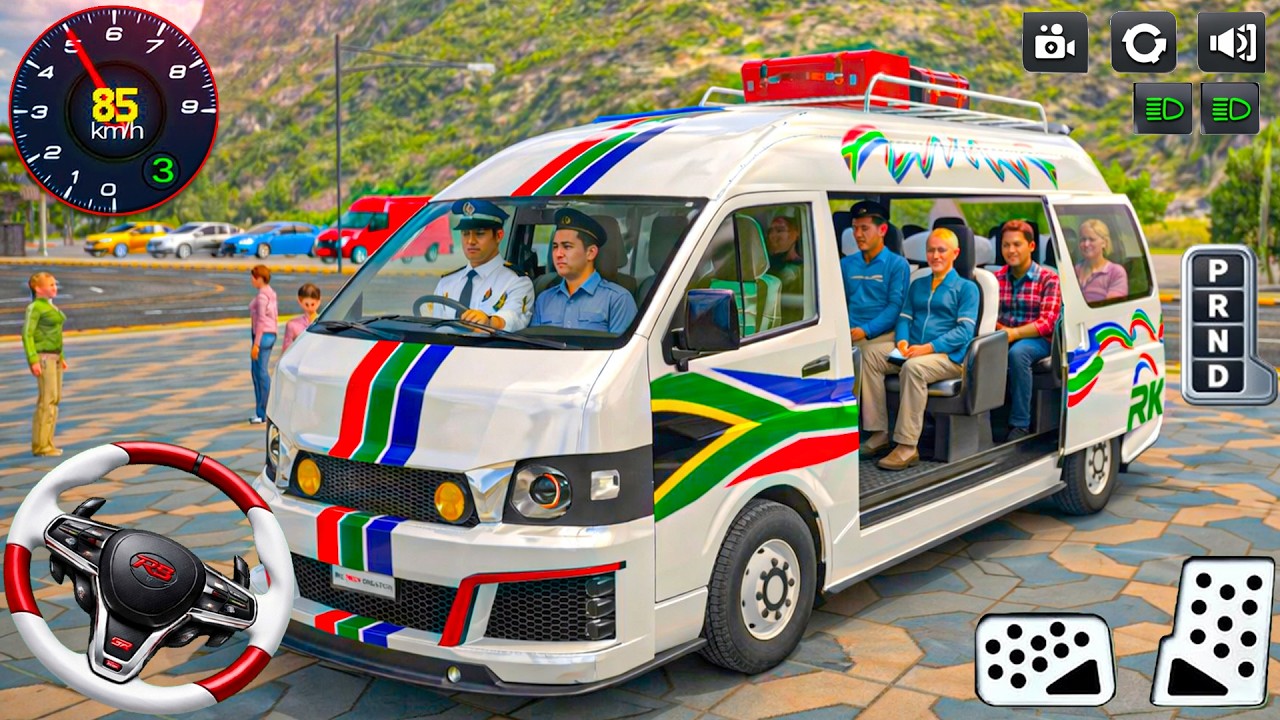 Mini bus driving van Game: van drive passenger to city best van simulator game - android gameplay