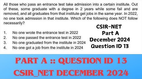 CSIR-NET December 2024|Part A| Question ID 13 #General_Aptitude #csirnetdec2024 #mathslover2023
