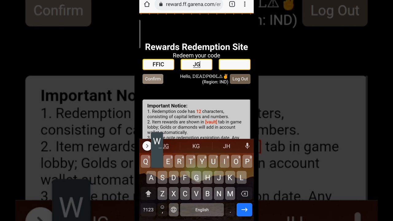 Today's Freefire FFIC Finals Redeem code💕✨