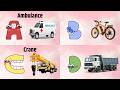 Alphabet Vehicles A to Z for Kids | Learn Vehicle Names with Phonics | Around Animation