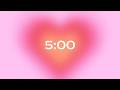 5 Minute Timer | Aura Hearts Pink Aesthetic | Study &amp; Focus | ADHD-Friendly