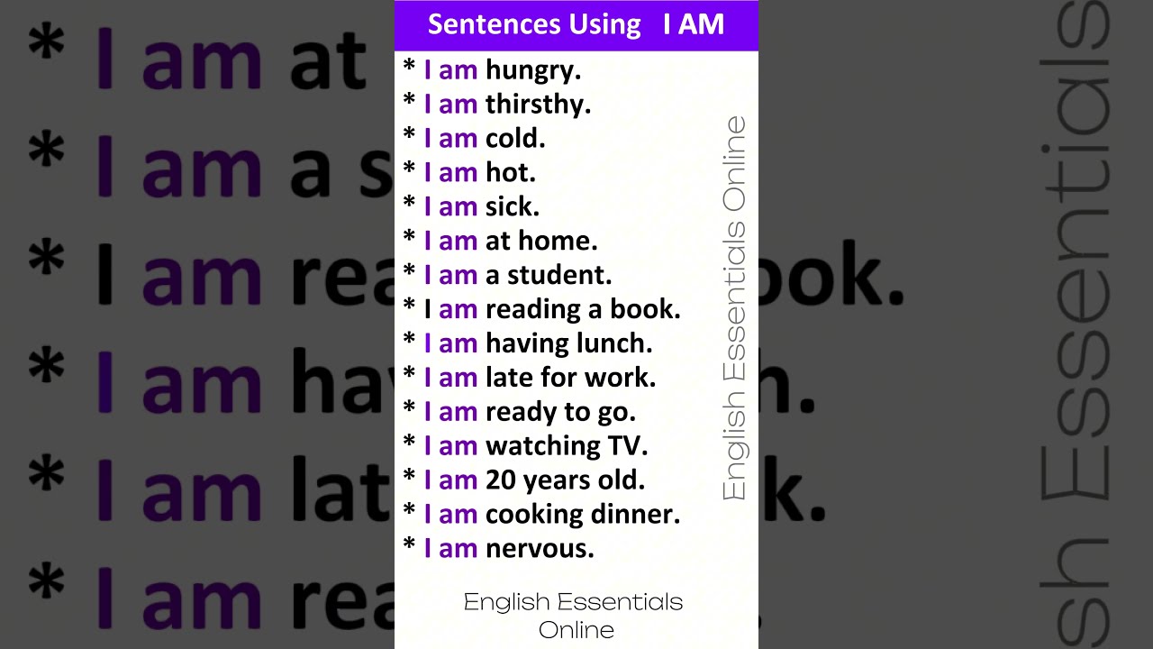I AM Sentences English Speaking Practice Learn