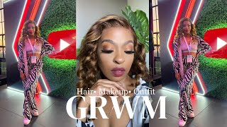 3-IN-1 GRWM: Hair, Makeup + Outfit 🤍🖤YouTube EVENT, I GRADUATED 🎓