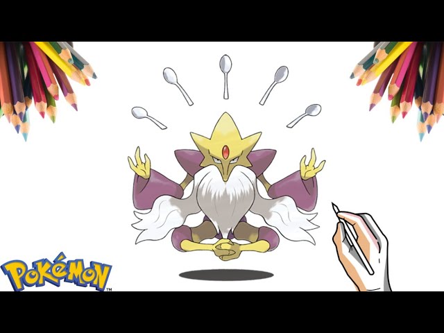 COMO DESENHAR O POKÉMON MEGA ALAKAZAM