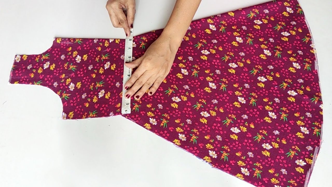 Umbrella Baby Frock Cutting and stitching With Half Sleeves Very Easy