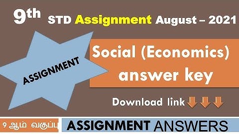 9th social Economics Assignment Answerkey download KALVI TV ASSIGNMENT ANSWERS|TNSCERT Assignments