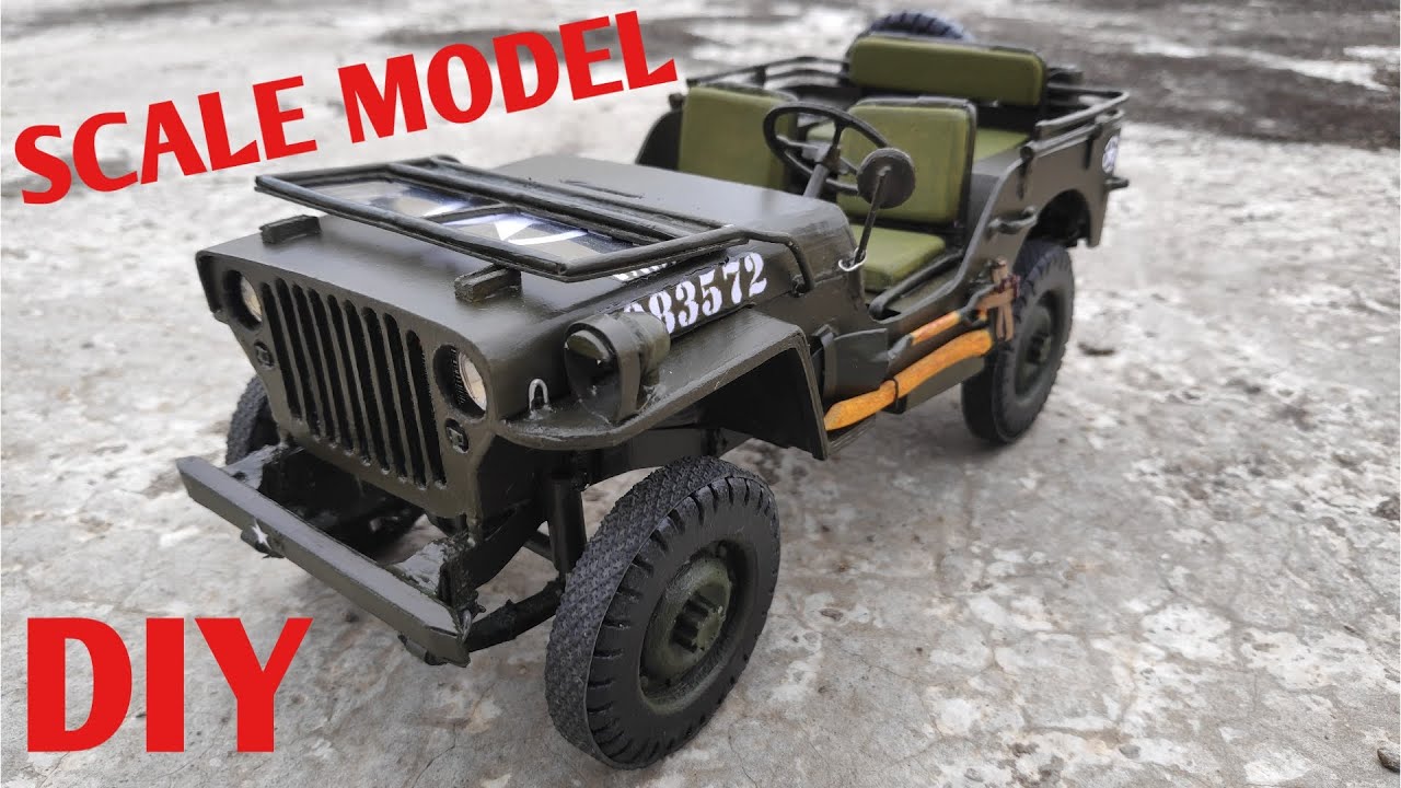 Jeep Willys MB cardboard scale model DIY (part 2) YouTube