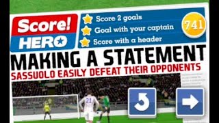 Score Hero Level 741 (3 Stars) Walkthrough - Sassuolo vs Verona