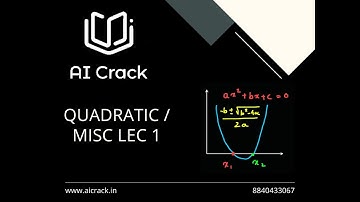 PGDBA 2023 Preparation | Maths | Quadratic Equations Lecture 1 | AI Crack