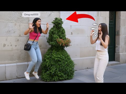 She Jumped So High! Funniest Bush Prank!