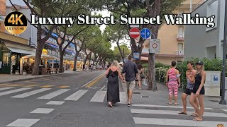 Lido di Jesolo Italy | Luxury Street  Sunset Walking Tour in 4K